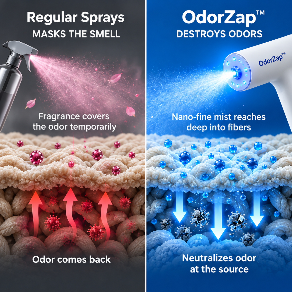 OdorZap™ Blue-Light Enzyme Deodorizer