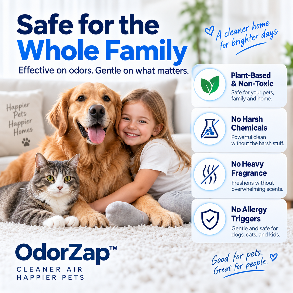 OdorZap™ Blue-Light Enzyme Deodorizer